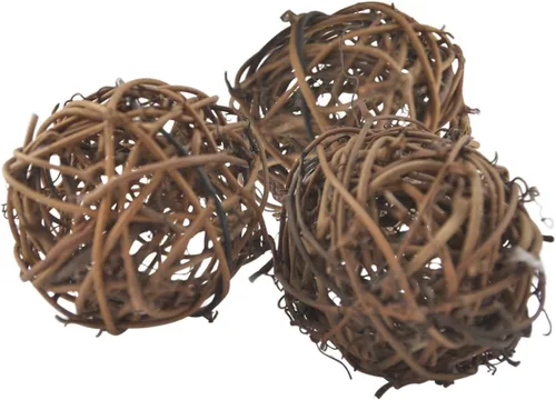 Vista 13 de 20 bolas de mimbre de ratán para decoración de mesa de boda, fiesta de Navidad (diámetro de 1.2 pulgadas, negro)