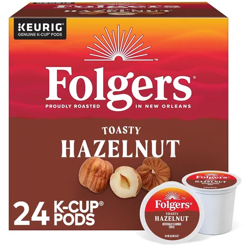 Vista 19 de Folgers Café con sabor artificial a caramelo mantecoso, cápsulas Keurig K-Cup, caja de 10