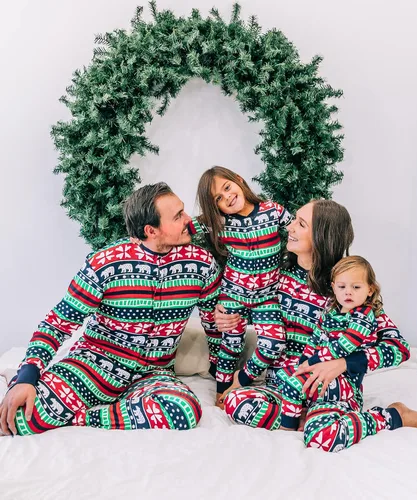 Vista 52 de Lazy One - Pijamas navideñas a juego con solapa trasera; para perros, bebés, niños, adolescentes y adultos