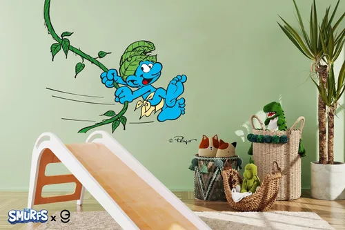 Vista 4 de Decoración de pared de los pitufos I The Smurfs I The Smurfs I I Baby Room I Baby Room I Nursery Decor for Girls & Boys I Varias opciones de tamaños