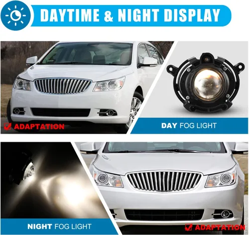 Vista 8 de CPW Luces antiniebla compatibles con Cadillac CTS 2008-2014 Premium 2008-2012 Chevy Malibu 2007-2009 Saturn Aura 2013-2016 Buick Encore Proyector