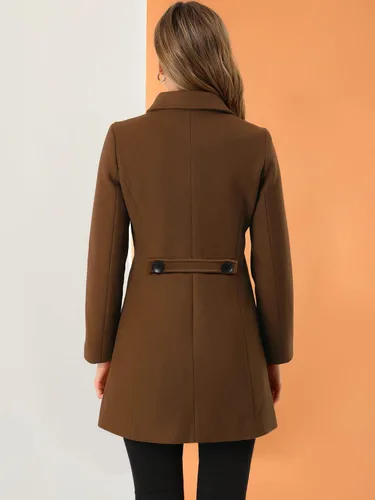 Vista 5 de Allegra K Abrigo largo cálido de invierno para mujer