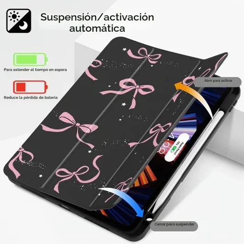 Vista 3 de May Chen Funda para iPad Pro de 11 pulgadas M2 de 4ª generación 2022, iPad Pro 11 de 3ª/2ª/1ª generación, Funda con cubierta trasera transparente a