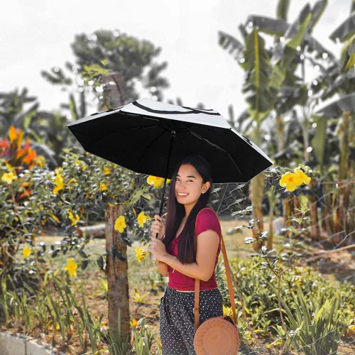 Vista 8 de WANLIAN Sombrillas para protección UV, paraguas de viaje compacto, paraguas para protección solar, resistente al viento, impermeable, protección UV