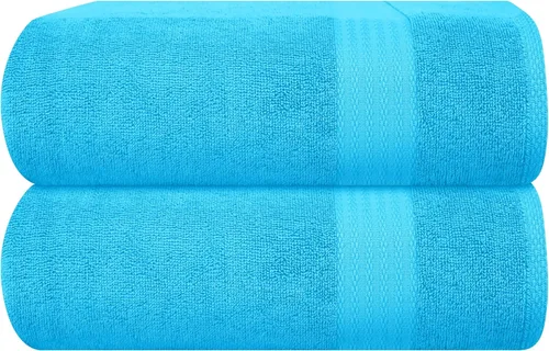 Vista 129 de GLAMBURG Juego de 2 Sábanas de Baño Extra Grandes de Algodón Premium de 700 GSM - 100% Algodón Peinado - 2 Sábanas de Baño 35x70 pulgadas - Calidad