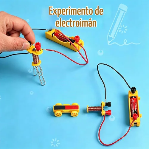 Vista 3 de EXBEPE Kit de imán de laboratorio de ciencia grande, conjunto de experimentos de electroimán de física para educación escolar, herramientas