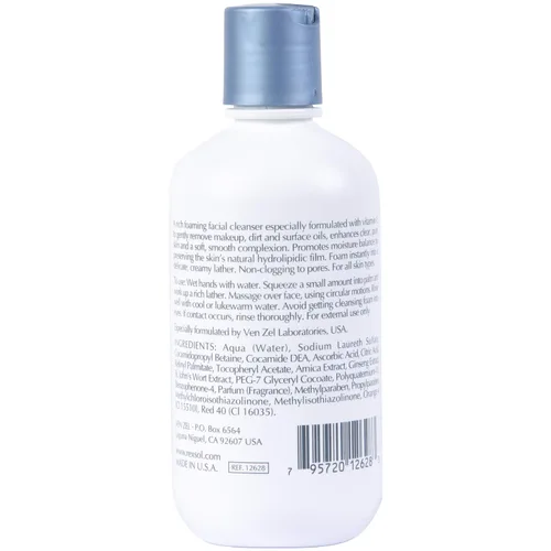 Vista 2 de REXSOL Gel espumoso de vitamina C Limpiador antienvejecimiento para pieles sensibles Limpiador facial diario natural con vitaminas A y E - 8.1