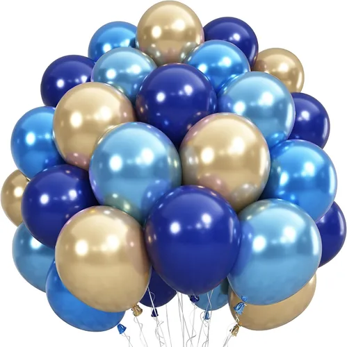 Vista 12 de Globos negros y dorados de graduación con globos de aluminio de graduación, globos metálicos de color negro, blanco, arena, beige, dorado
