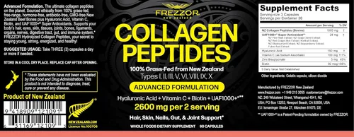 Vista 2 de FREZZOR Paquete combinado de sal marina escamosa rica en minerales con colágeno hidrolizado FREZZOR fabricado en Nueva Zelanda, copos Kosher