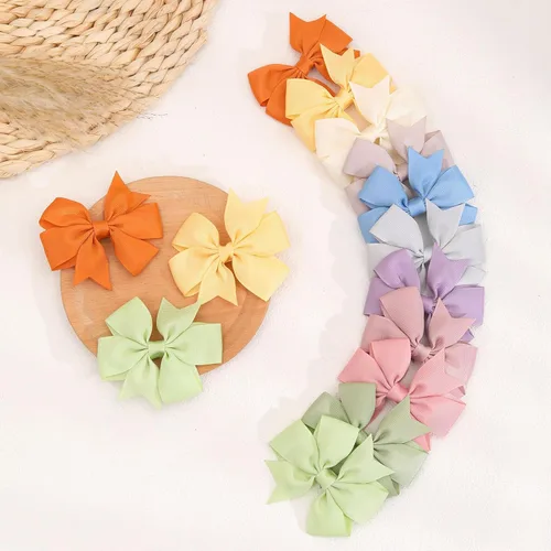 Vista 7 de 24 lazos para el cabello de 3 pulgadas para niñas, cinta de grogrén, pinzas para el pelo de bebé, accesorios para el cabello de niños pequeños