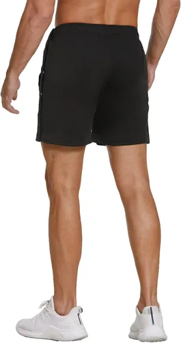 Vista 5 de Deyeek Pantalones cortos de recuperación de rodilla con bolsillos para hombre, pantalones cortos de recuperación atléticos con bolsillos