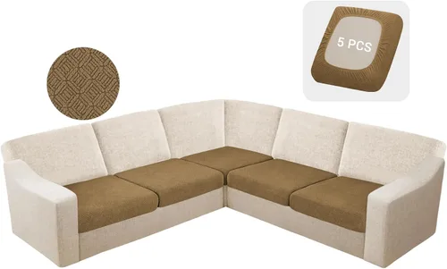 Vista 43 de HDCAXKJ - Fundas impermeables para cojín de sofá modular, fundas elásticas para cojín de sofá de esquina, fundas protectoras de muebles de jacquard