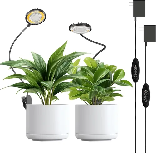 Vista 12 de Luz de cultivo con clip de 12 W para plantas de interior, luz de planta con clip de maceta con cuello de cisne flexible, luz de crecimiento pequeño