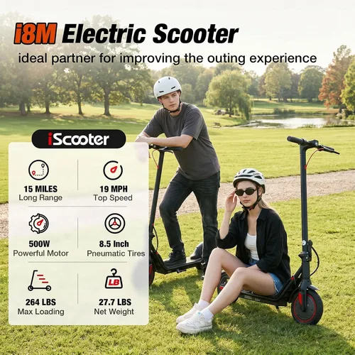 Vista 2 de iScooter Electric Scooter, 3 Speeds 18Miles Range, Cruise & Dual Brake