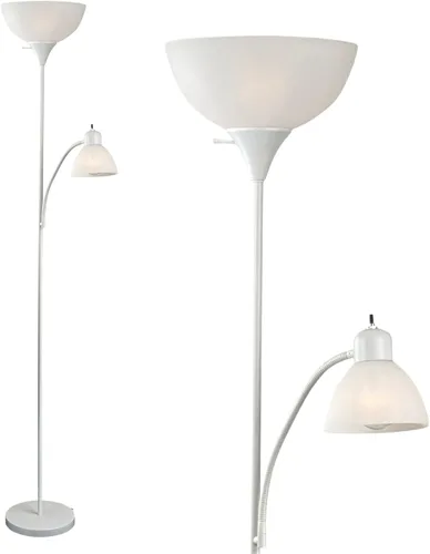 Vista 10 de Lámpara de suelo Light Accents con pantalla color blanco, 100 W, negro, 6113-21, 100.00watts Lámpara Torchiere Negra
