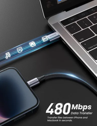 Vista 4 de UGREEN Cable USB C a Lightning de 3 pies - Cable Lightning con certificación MFi compatible con iPhone 14/14 Pro/14 Pro Max, iPhone