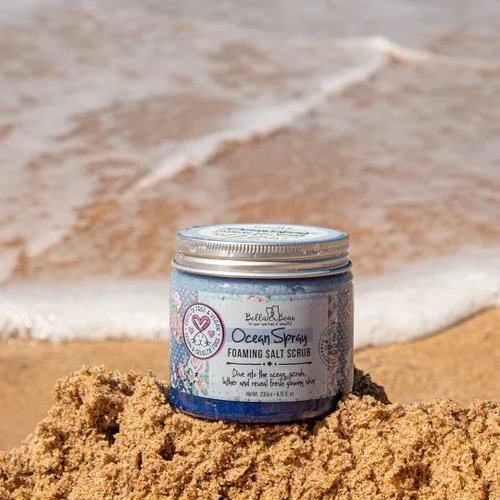 Vista 6 de Bella & Bear Ocean Spray - Exfoliante de sal espumosa, tamaño completo y tamaño de viaje