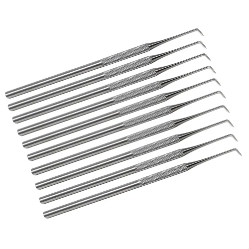Vista 10 de Sonda dental Explorer #90 hecha de acero inoxidable reutilizable herramienta placa y removedor de sarro de dientes punta en ángulo adecuado para uso