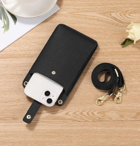 Vista 5 de FALAN MULE Bolso cruzado pequeño para teléfono celular para mujer, cartera de piel sintética