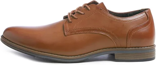 Vista 2 de FEVERSOLE Zapatos Derby casuales de cuero vegano Oxford para hombre