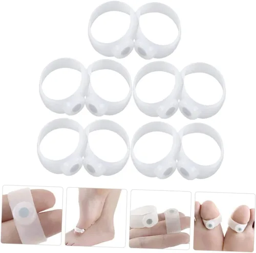 Vista 6 de 5 pares de anillos de dedo del pie cubiertas magnéticas de banda elástica cubierta de dedo del pie herramienta magnética Jansio anillo para dedos