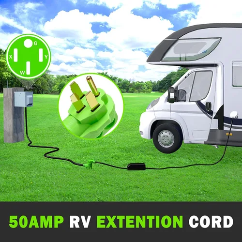 Vista 5 de Cable de alimentación de extensión RV de 50 amperios, cable generador de 25 pies con organizador de cables UL Listed, NEMA 14-50P to SS2-50R Twist
