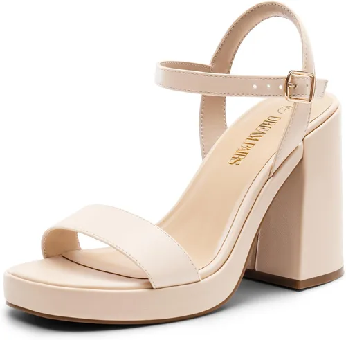Vista 7 de DREAM PAIRS Sandalias de tacón para mujer con plataforma gruesa