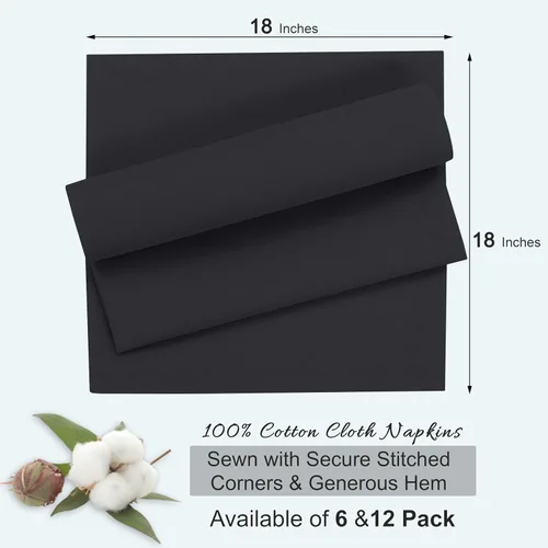 Vista 8 de Ruvanti - Servilletas de tela, paquete de 6, 45x45 centímetros, 100% algodón, lavables, suaves y absorbentes, perfectas para bodas, cenas de Belleza