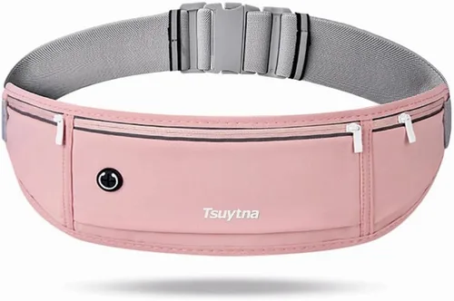 Vista 10 de Cinturón de correr para mujeres y hombres - Cinturón delgado para teléfono con soporte resistente al agua, correa de cintura ajustable con 3
