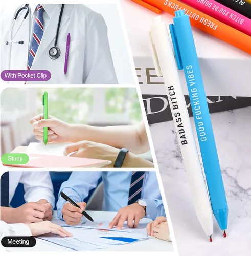 Vista 7 de Niziline 11/22Pcs Set de Bolígrafos con Palabras Profanas Diarias, Bolígrafos Yocartgo, Bolígrafos Divertidos, Regalos Divertidos para la Oficina