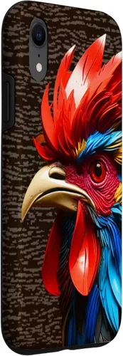 Vista 3 de Funda para teléfono iPhone XR Gallo Gallo de granja Animal Art Rooster