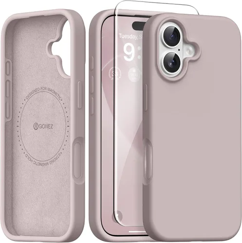 Vista 67 de GONEZ Funda magnética para iPhone 12 Case / 12 Pro Case, compatible con MagSafe, [protector de pantalla + protector de lente de cámara], funda