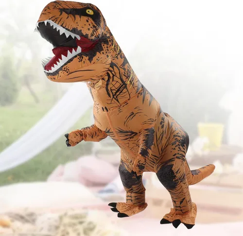 Vista 5 de Disfraz de dinosaurio, disfraz inflable de dinosaurio con costuras reforzadas para cosplay divertido