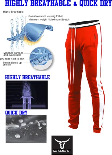 Vista 2 de SCREENSHOT - Pantalones deportivos para hombre, estilo hip hop, de alta calidad, ajustados, cómodos, atléticos, para entrenamiento, moda urbana