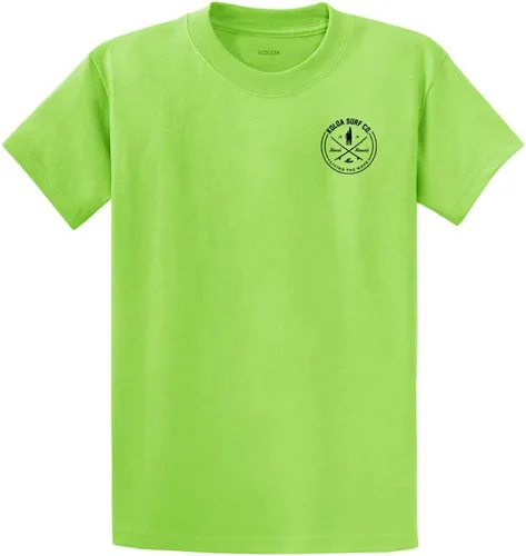 Vista 61 de Koloa Surf - Camisetas de algodón pesado para hombre, tallas grandes y altas Azul acuático/negro buscando diseño de ondas