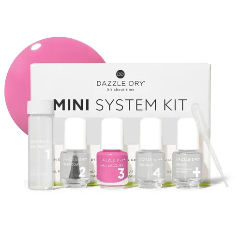 Vista 13 de Dazzle Dry Mini Kit Sistema de 4 Pasos - Carnival Coral, un coral brillante y contundente de cobertura completa. Crema de cobertura completa.