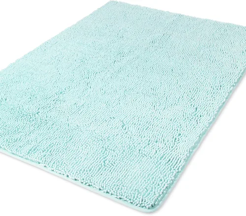 Vista 17 de Yeaban Alfombras pequeñas de baño de felpilla de 12 x 12 pulgadas, absorbentes y lavables, antideslizantes, de felpa y suaves para baño, ducha