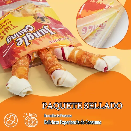 Vista 8 de Jungle Calling Huesos de nudo de cuero crudo envueltos en pollo