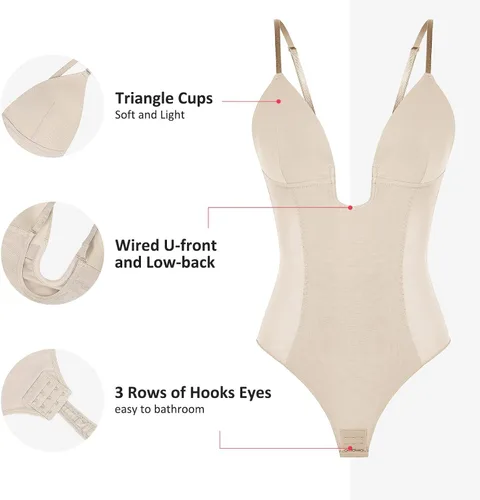 Vista 4 de FeelinGirl Body moldeador de tanga para mujer, control de abdomen, moldeador de cuerpo, fajas colombianas, corsé de entrenamiento de cintura
