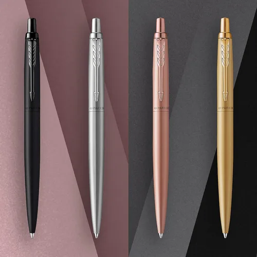 Vista 3 de Parker Jotter XL Bolígrafo de Punta de Bola, Negro Mate Monocromático, Punta Media, Tinta Azul, Caja de Regalo - Escritura Suave, Diseño Distintivo