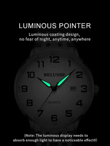 Vista 4 de Gosasa Reloj de cuarzo fácil de leer para personas mayores, números grandes, calendario, resistencia al agua de 98.4 ft, luminoso, reloj de pulsera