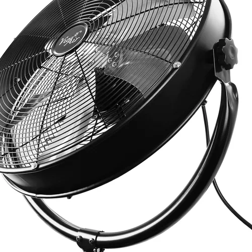 Vista 4 de Vie Air Ventilador de Tambor Pedestal Industrial de Servicio Pesado de 20" de Metal Potente y Silencioso de Alta Velocidad con Inclinación de 360