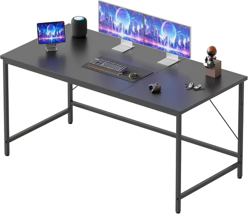 Vista 61 de Mericonia Escritorio para computadora, escritorio de juegos para espacios pequeños, mesa de estilo moderno y simple para oficina en casa, mesa