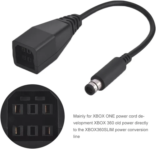 Vista 3 de Zerone Cable convertidor adaptador, cable de transferencia de suministro de electricidad para convertir Xbox 360 a 360 E reemplazo videojuego
