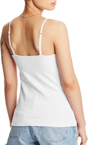 Vista 2 de Hanes - Cami de algodón elástico para mujer con sostén integrado