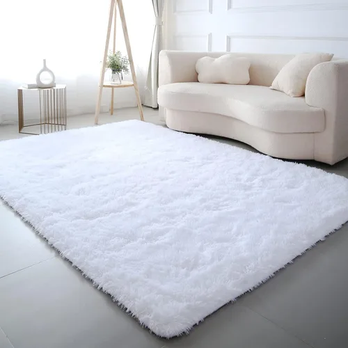 Vista 14 de Alfombra redonda beige para dormitorio: alfombra suave y esponjosa de 4 x 4 pies para sala de estar, alfombra redonda de felpa peluda