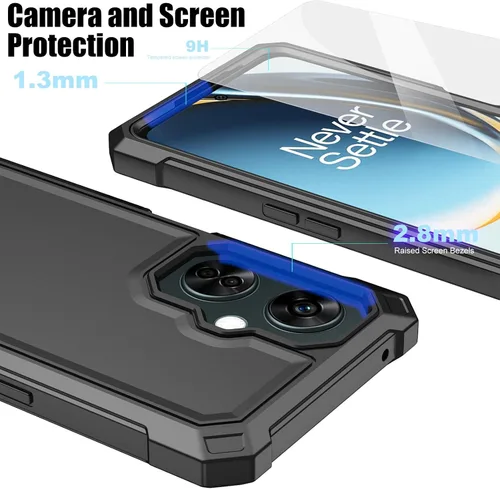 Vista 6 de Ailiber Funda para teléfono OnePlus Nord N30, One Plus N30 5G con protector de pantalla de vidrio templado, protección de estructura de 2 capas