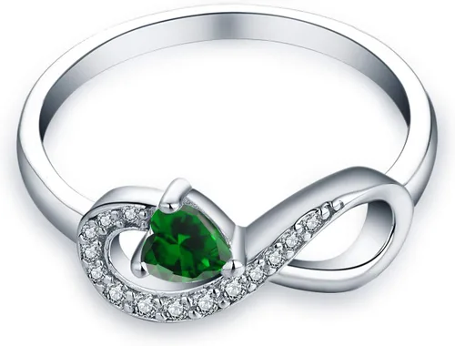 Vista 76 de Anillo Jo Wisdomo de compromiso. de plata esterlina, con corazón e infinito, anillo de amistad, para ella