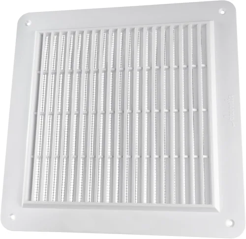 Vista 9 de Vent Systems Cubierta de ventilación de plástico blanco de 10 x 10 pulgadas (tamaño exterior) - Rejillas duraderas de pared y techo con malla
