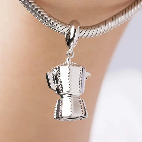 Vista 3 de GNOCE Rose Gold Pendant Charm for Women Sterling Silver Coffee Cup Dangle Charms for BraceletNecklace Christmas Jewelry Gift For Mom Sister Daughter